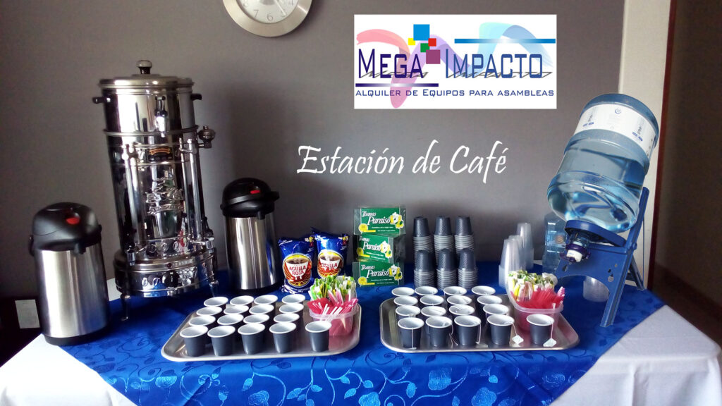 Estación de café para Asambleas - Mega Impacto logística para asambleas